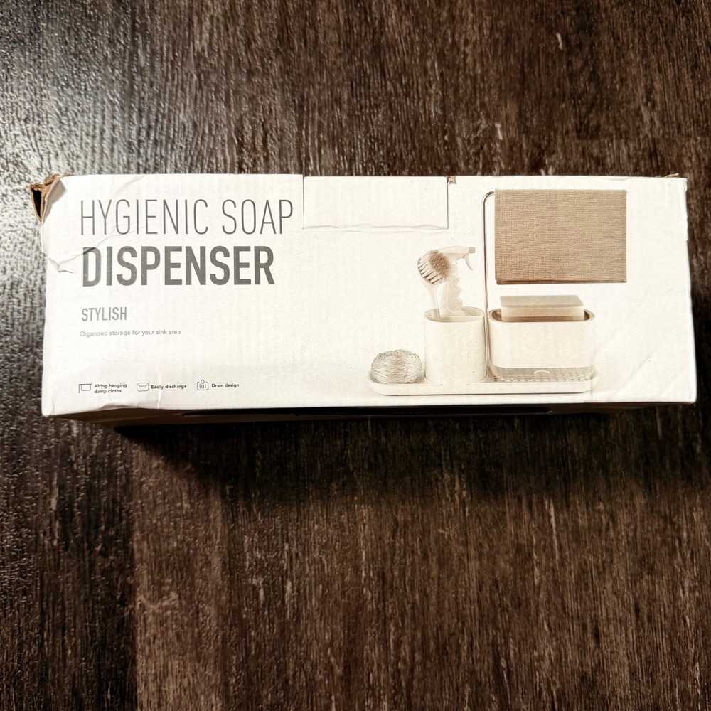Unbranded Soap Dispenser Caddy White Kitchen Sink Organizer